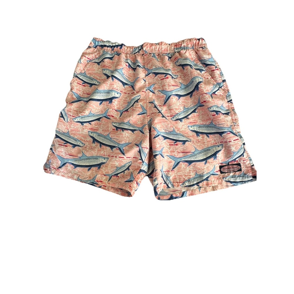 Vineyard Vines Men's Medium Shark Print Swim Trunks